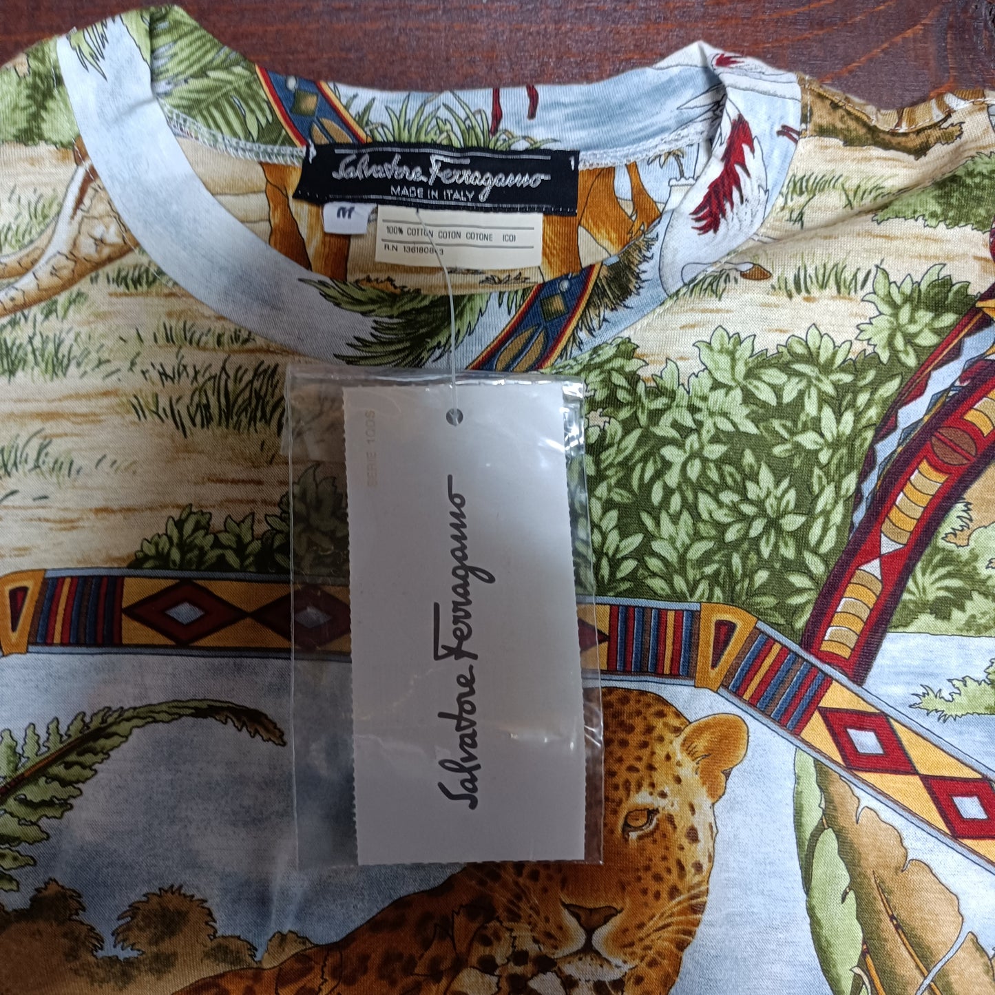 RARE ARCHIVAL 1997 Salvatore Ferragamo "Safari" Leopard Tee – NWT / Deadstock