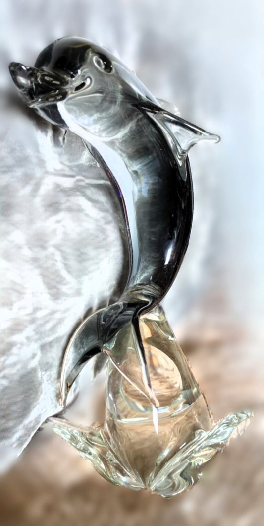 1960s Italian hand blown Murano glass dolphin.