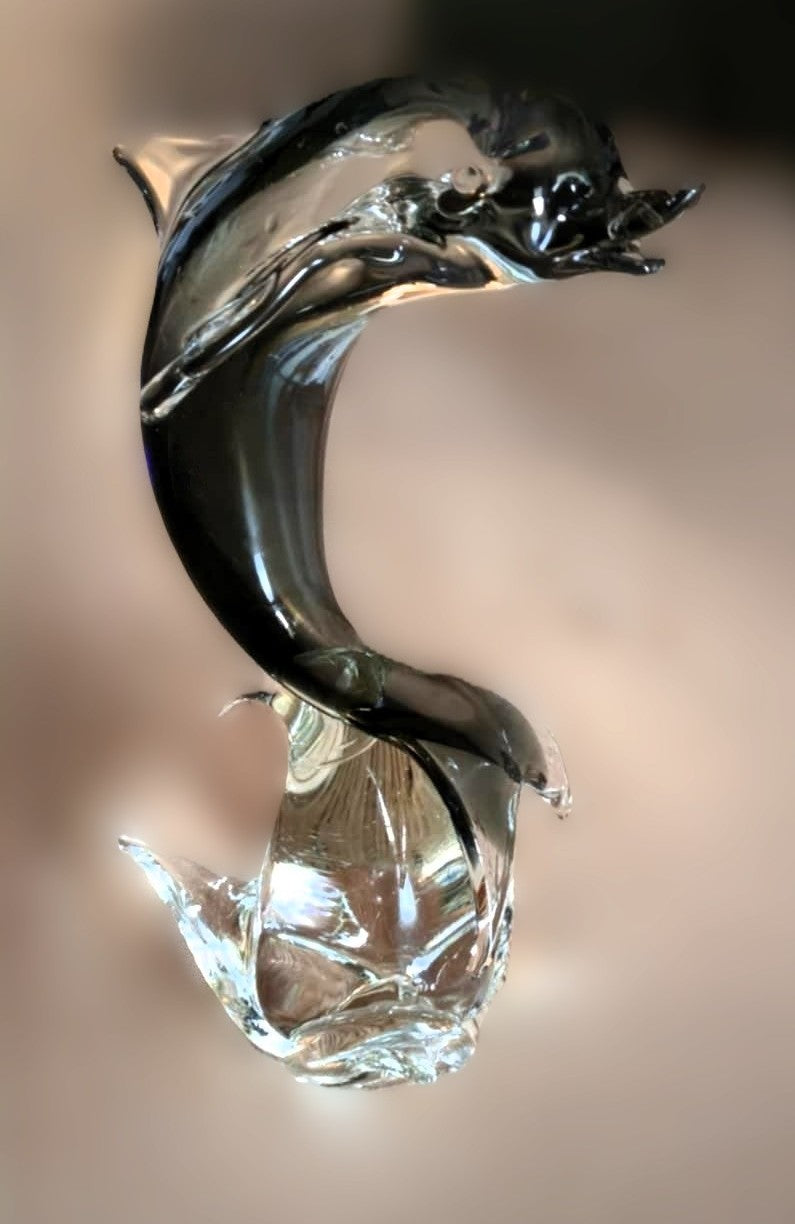 1960s Italian hand blown Murano glass dolphin.