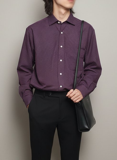 tk.TAKEO KIKUCHI  | Made in Japan Micro-Check Dress Shirt