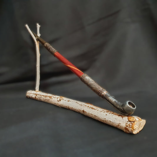 1860s - 1890s Antique Japanese Kiseru - (Crane Motif)