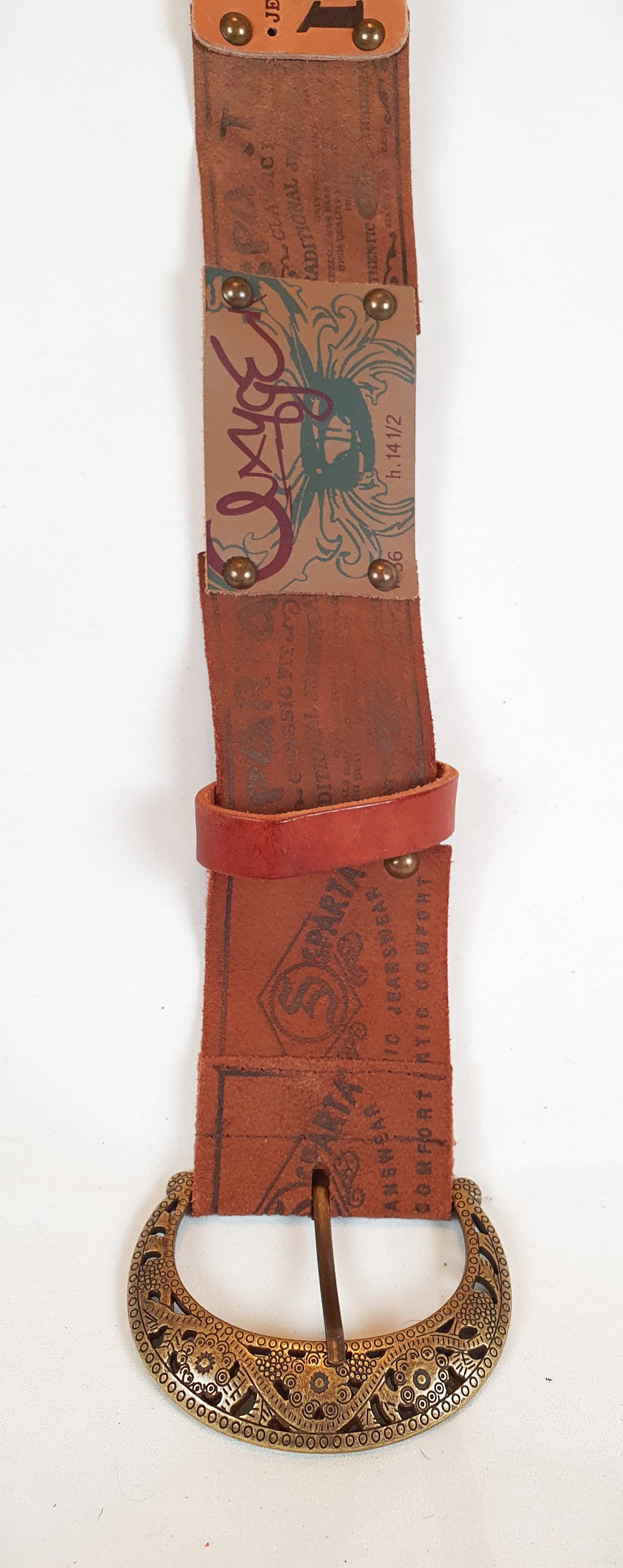 Vintage patchwork leather belt