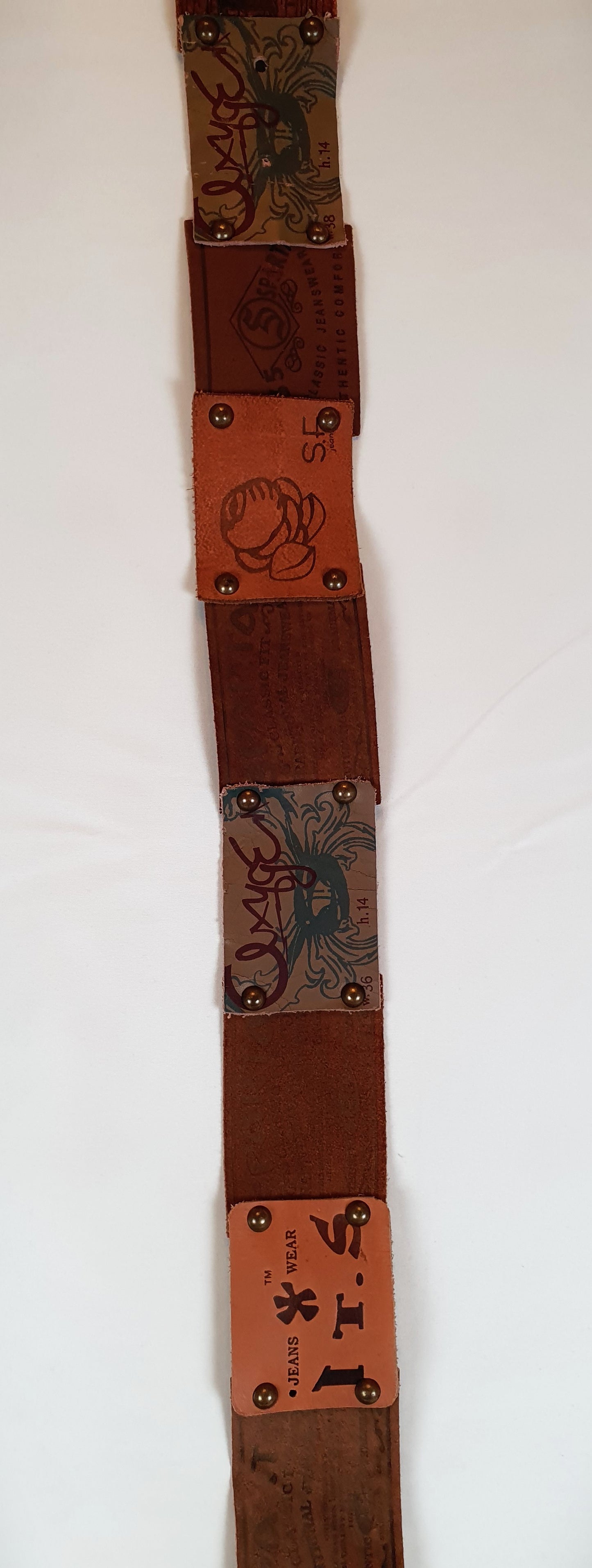 Vintage patchwork leather belt