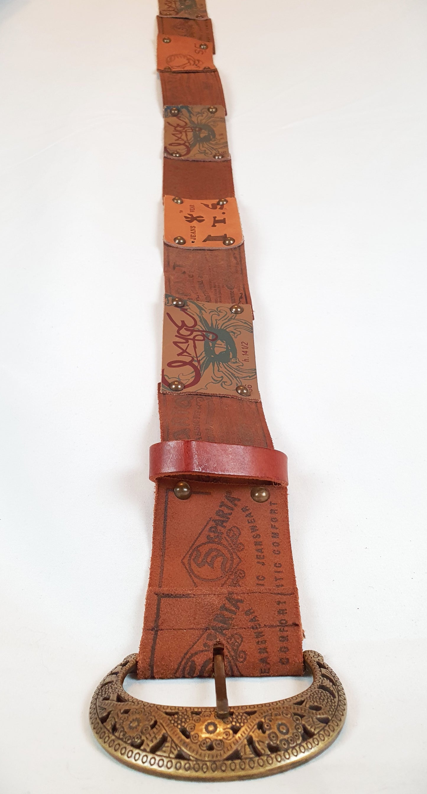 Vintage patchwork leather belt