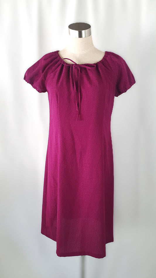 Fuchsia Linen-Look Tunic Dress