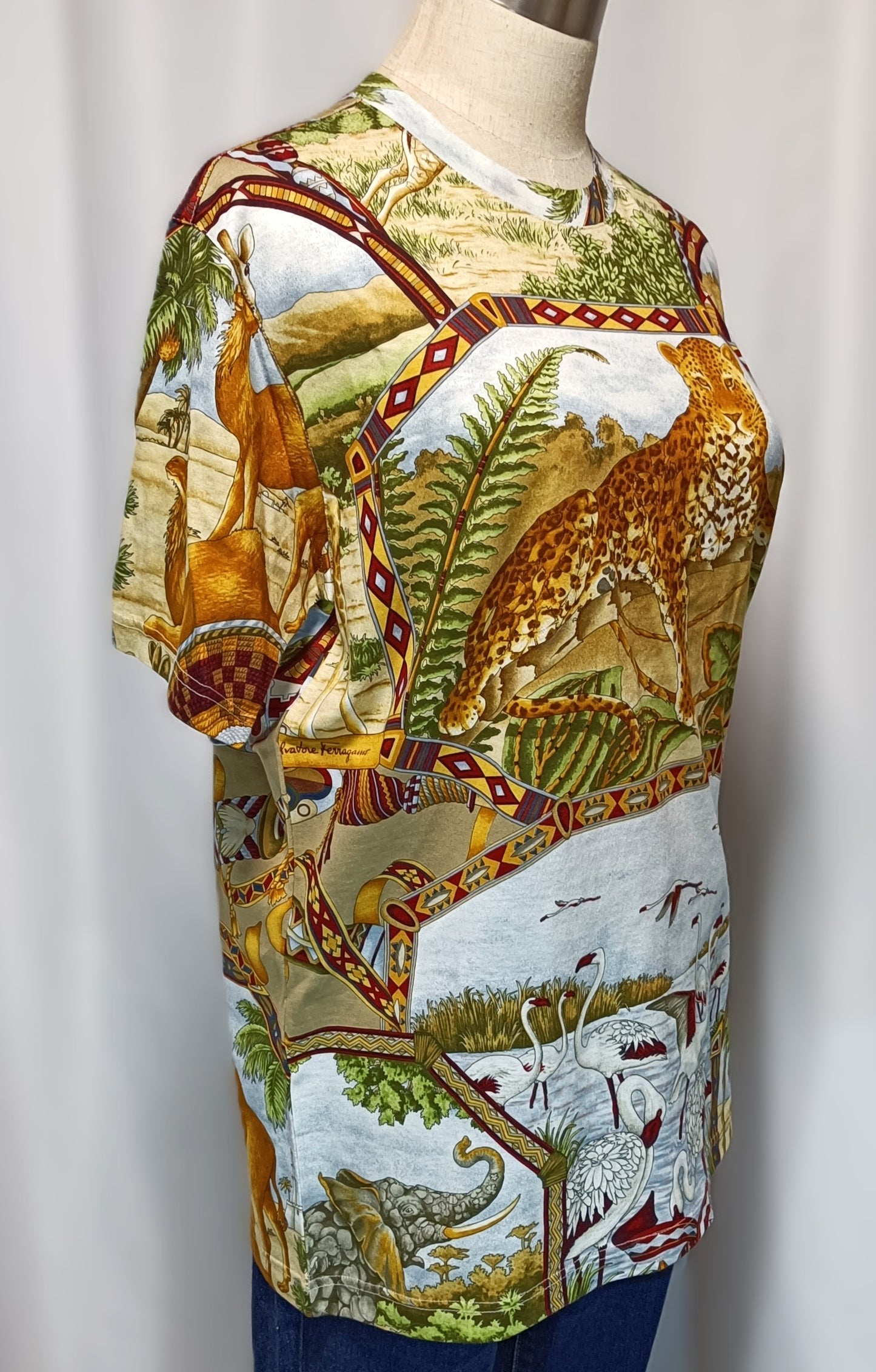 RARE ARCHIVAL 1997 Salvatore Ferragamo "Safari" Leopard Tee – NWT / Deadstock