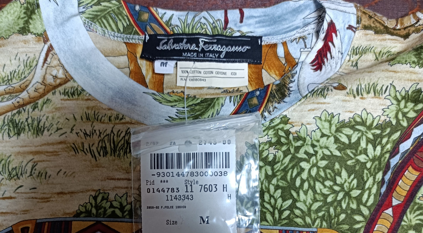 RARE ARCHIVAL 1997 Salvatore Ferragamo "Safari" Leopard Tee – NWT / Deadstock