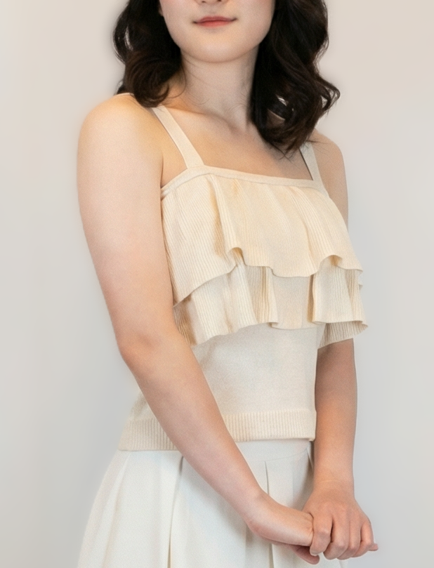 Chic Tiered Ruffle Knit Tank by CECIL McBEE