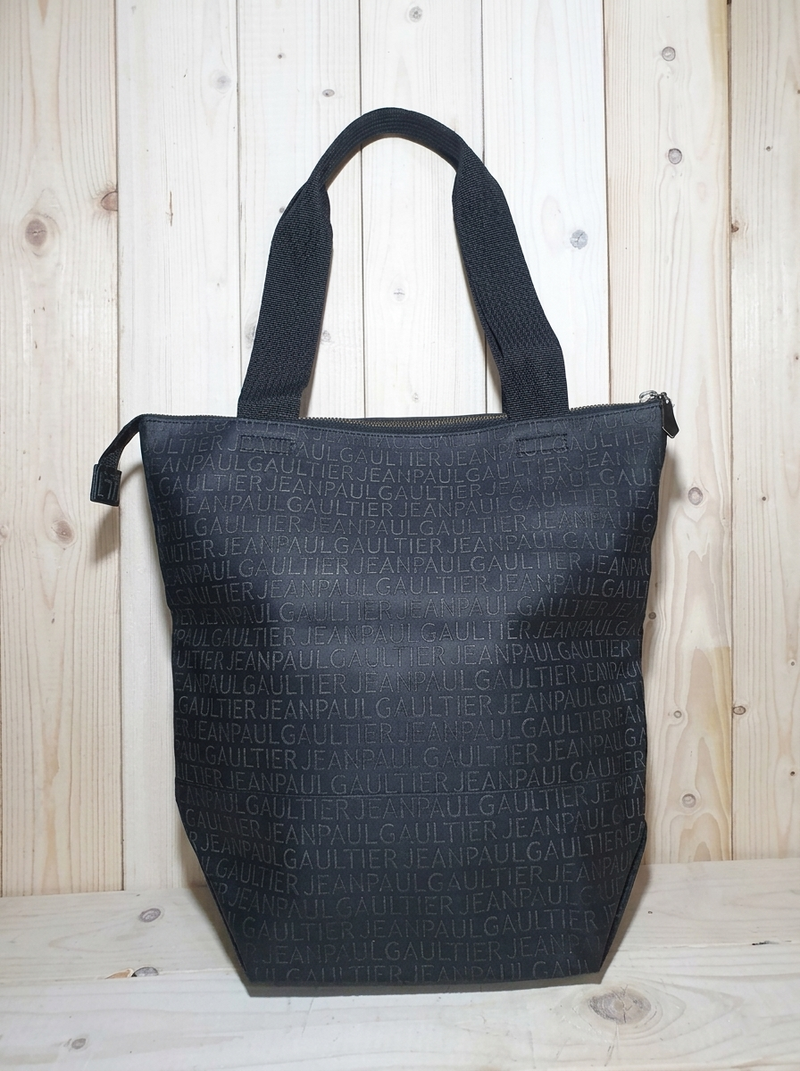 Vintage Jean Paul Gaultier Typographic All-Over Embossed Logo Tote Bag