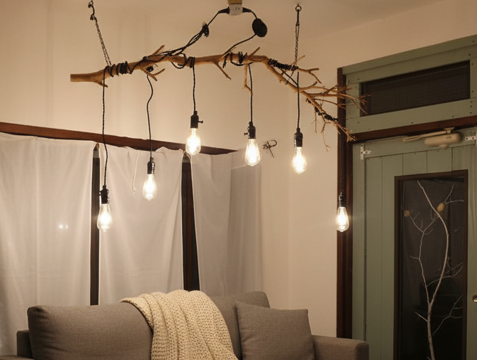 The Lille Norge Legacy: Authentic Tsubaki Branch Scandinavian Chandelier